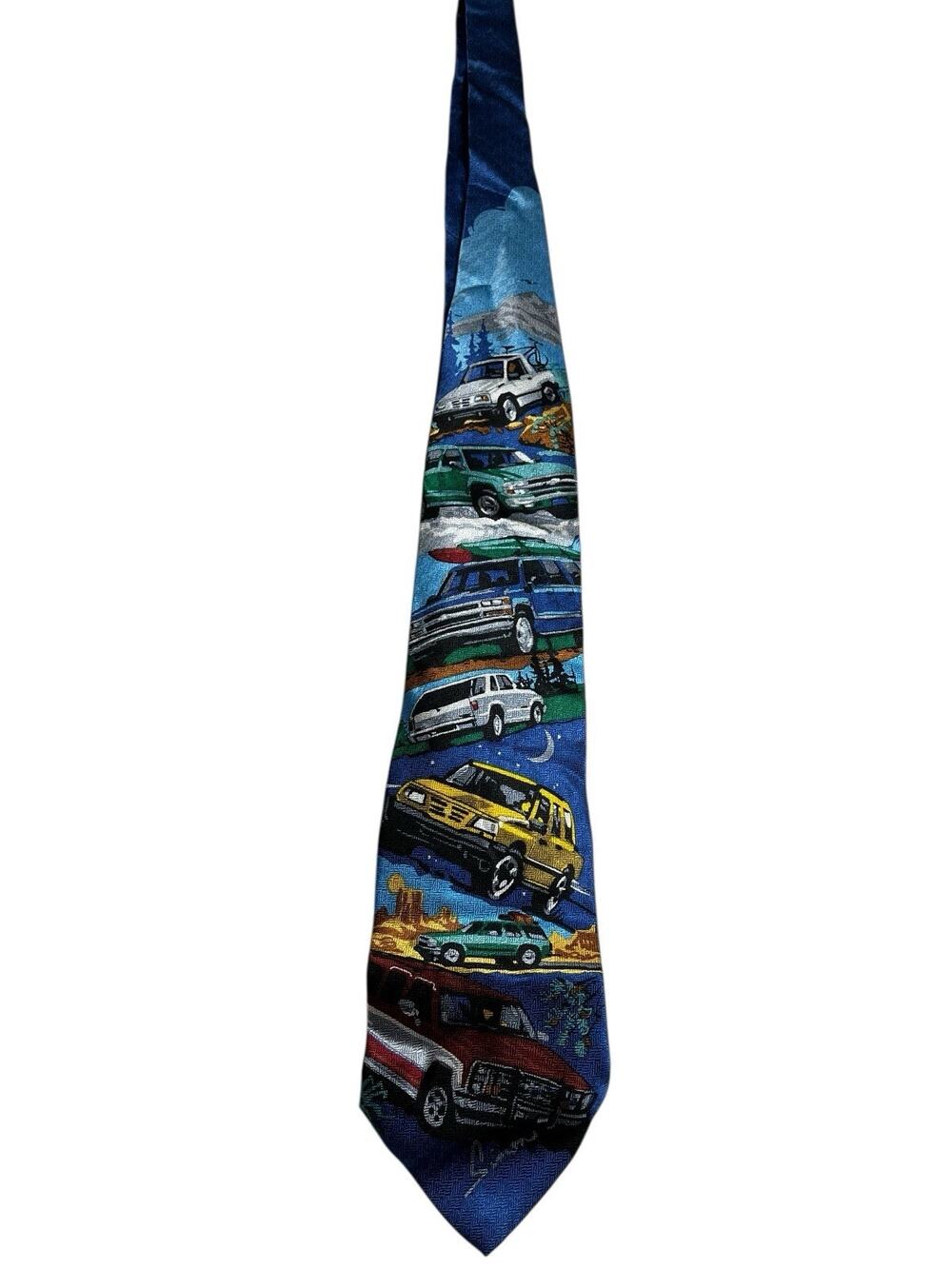 Vintage Ralph Marlin RM Style Chevy Sports Utility Vehicles Necktie Tie New NWT